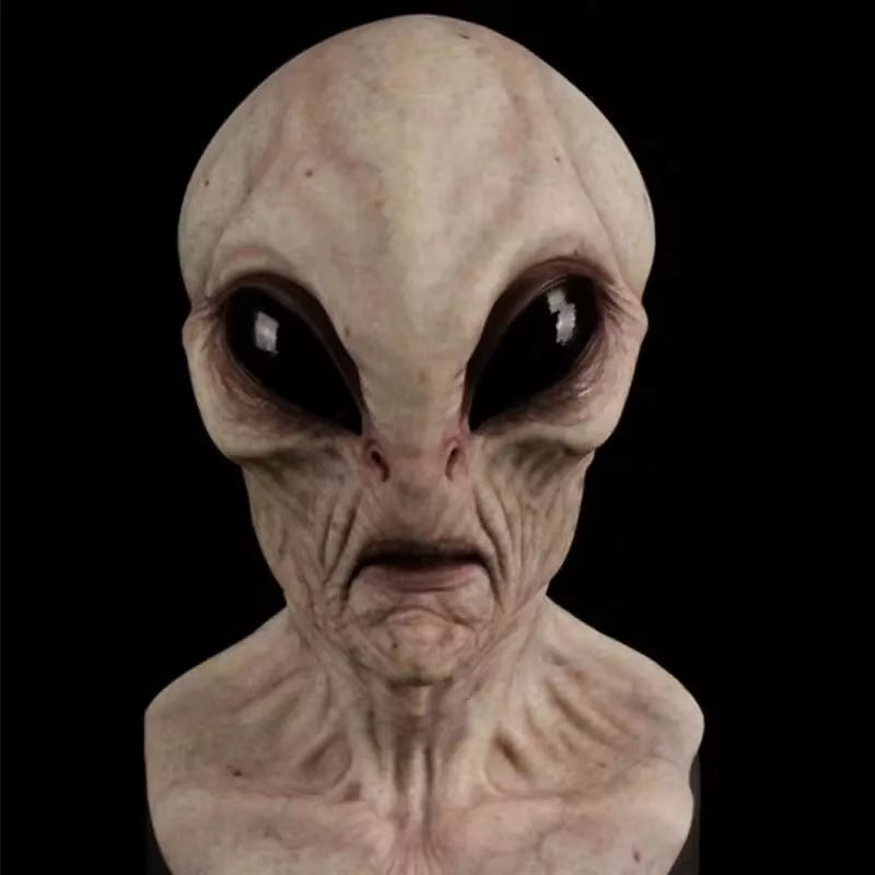 Customizable Halloween Alien Mask Horror Faceless Man Mask Creepy Alien Full Face Latex Helmet Alien Party Funny Cosplay Prop