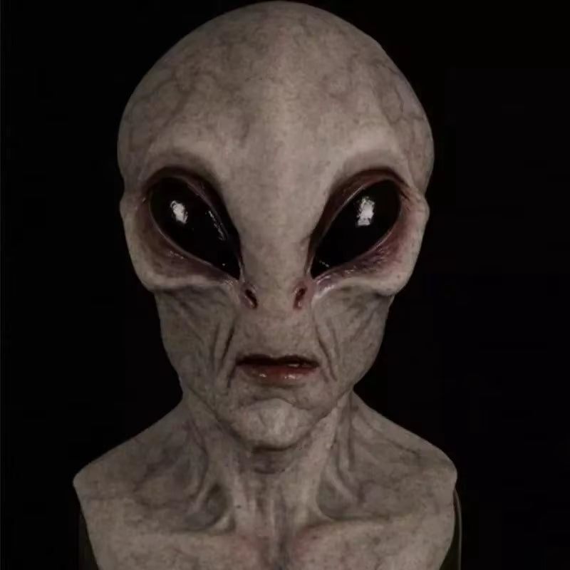 Customizable Halloween Alien Mask Horror Faceless Man Mask Creepy Alien Full Face Latex Helmet Alien Party Funny Cosplay Prop