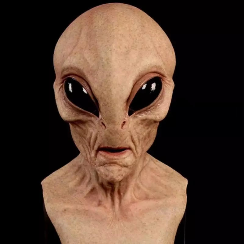Customizable Halloween Alien Mask Horror Faceless Man Mask Creepy Alien Full Face Latex Helmet Alien Party Funny Cosplay Prop
