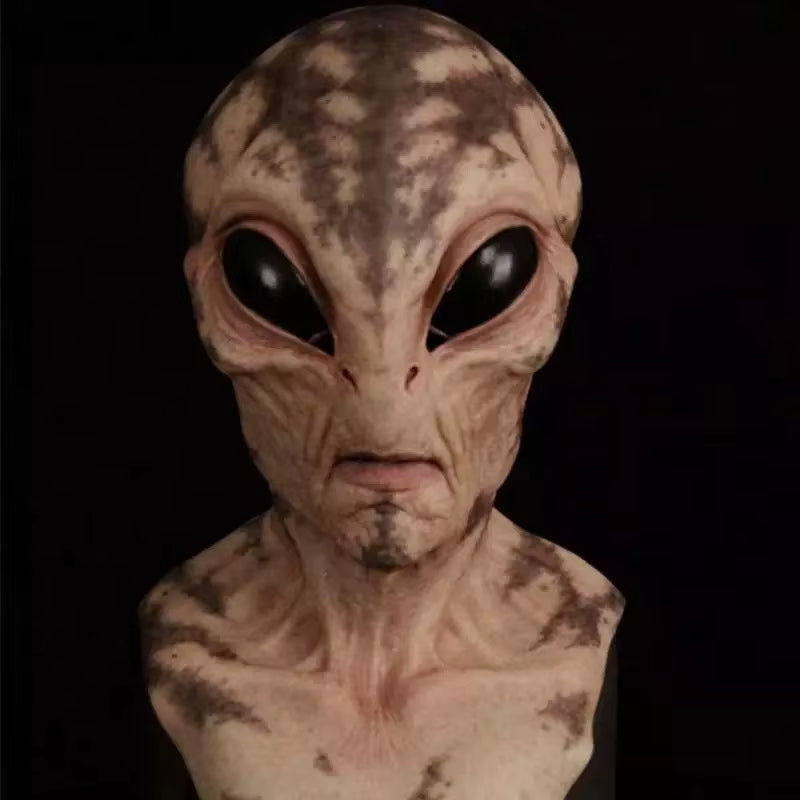 Customizable Halloween Alien Mask Horror Faceless Man Mask Creepy Alien Full Face Latex Helmet Alien Party Funny Cosplay Prop