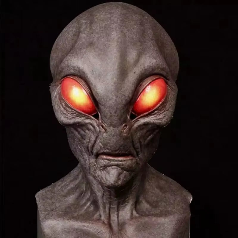 Customizable Halloween Alien Mask Horror Faceless Man Mask Creepy Alien Full Face Latex Helmet Alien Party Funny Cosplay Prop
