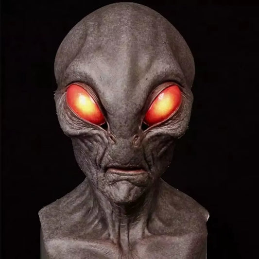 Customizable Halloween Alien Mask Horror Faceless Man Mask Creepy Alien Full Face Latex Helmet Alien Party Funny Cosplay Prop